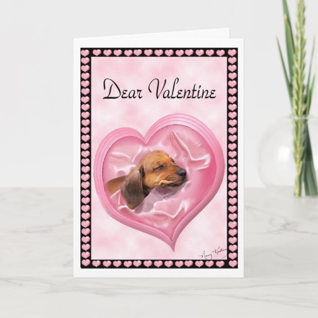Karte Dackelvalentines Tages (Vorderseite)