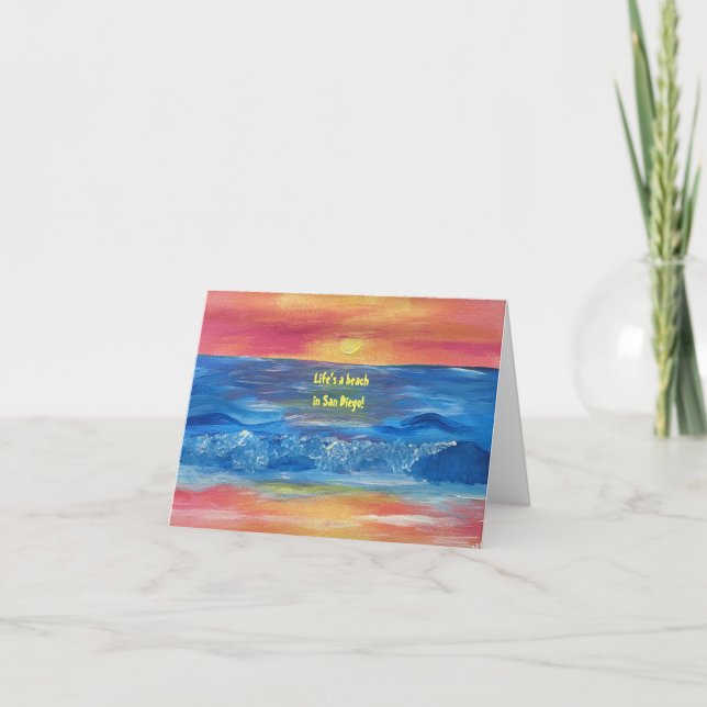 Karte "Das Leben ist ein Strand in San Diego" (Vorderseite)