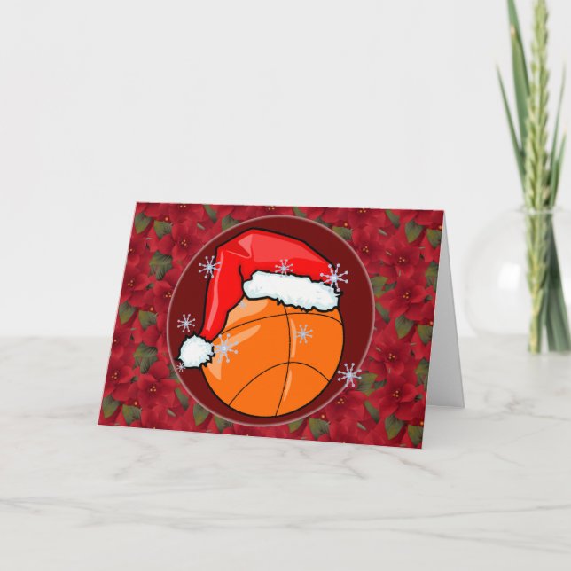 Karte - Dekorativer Santa Basketball (Vorderseite)