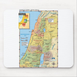 Karte der Abteilung von Canaan zwölf Stammes- Mousepad