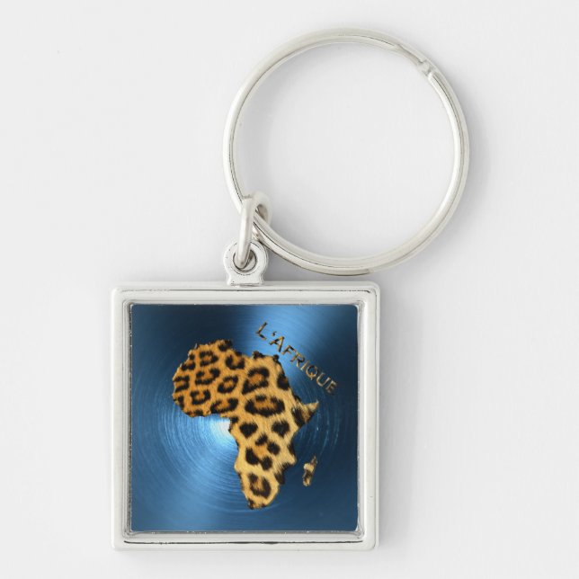 Karte der AFRICA Steel-Blue Leopard Fur Serie Schlüsselanhänger (Vorne)