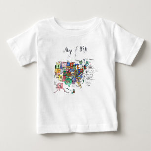 Karte der Anziehungskräfte von USA Baby T-shirt