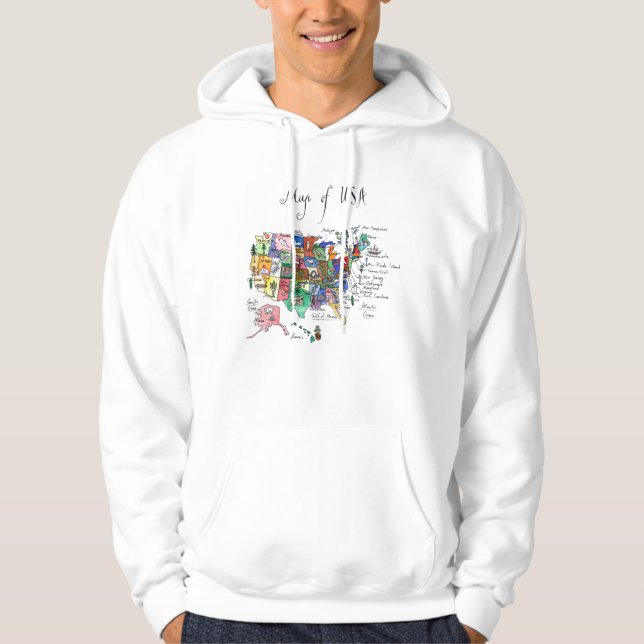Karte der Anziehungskräfte von USA Hoodie (Vorderseite)