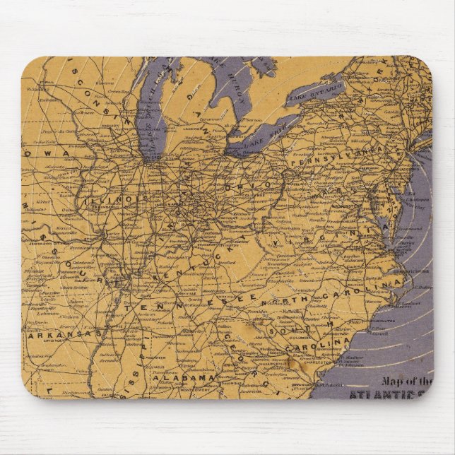 Karte der atlantischen Staaten Mousepad (Vorne)