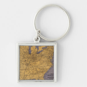 Karte der atlantischen Staaten Schlüsselanhänger