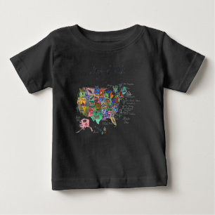 Karte der Attraktionen der USA Baby T-shirt