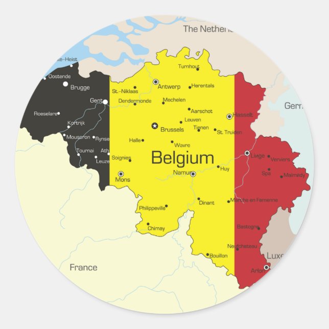 Karte der Aufkleber für Belgien (Vorderseite)