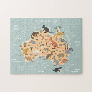 Karte der australischen Marsupials-Kinder Puzzle