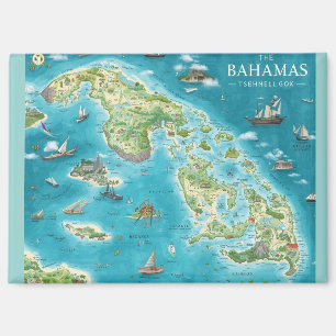 Karte der Bahamas Magnet