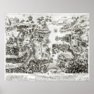 Karte der Belagerung von Malta im Jahre 1565 Poster