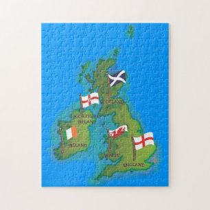 Karte der britischen Inseln Cartoon-Karte Puzzle