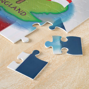 Karte der britischen Inseln Cartoon Puzzle
