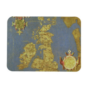 Karte der britischen Inseln des 16. Jahrhunderts Magnet
