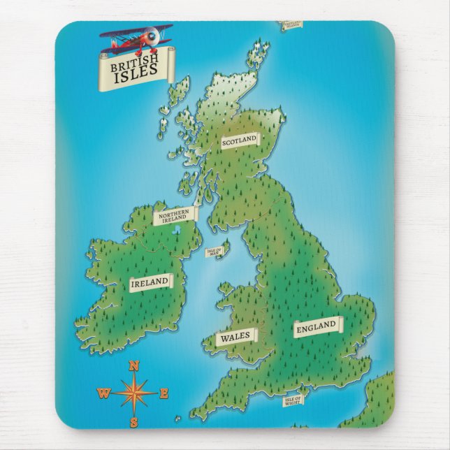 Karte der Britischen Inseln Mousepad (Vorne)