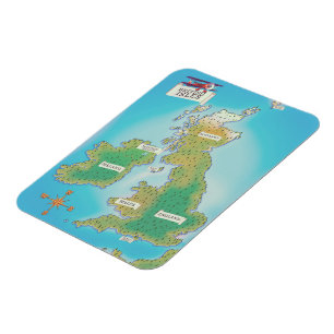 Karte der Britischen Inseln (Vintage Fassung) Magnet
