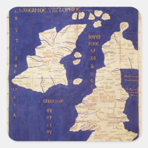 Karte der britischen Inseln, von 'Geographia Quadratischer Aufkleber