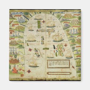 Karte der China, Faksimile von 'Miller Atlas' Magnet