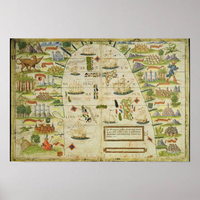 Karte der China, Faksimile von 'Miller Atlas' Poster (Vorne)