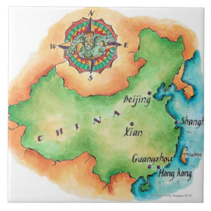 Karte der China Fliese