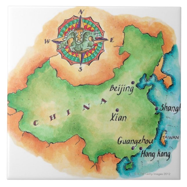 Karte der China Fliese (Vorderseite)