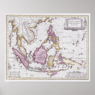 Karte der China und Indonesien   1710 Poster