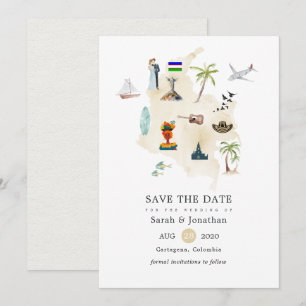 Karte der Columbia Cali Destination Hochzeit