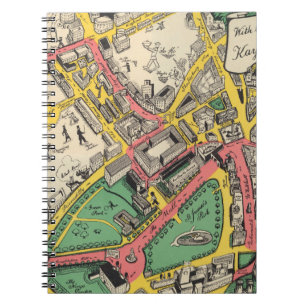 Karte der Coronation Route, London, England Notizblock