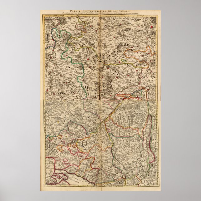 Karte der deutschen Wälder Poster (Vorne)