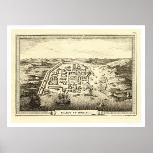 Karte der Dominikanischen Republik durch C.F. Frit Poster