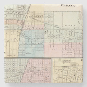 Karte der Ebene, des Urbanas, des Mattoon und des Steinuntersetzer