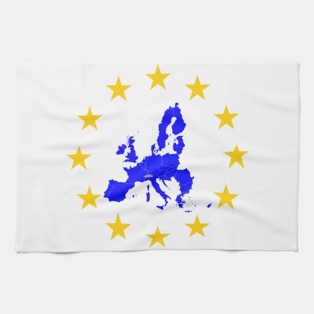 Karte der Europäischen Union mit Sternenkreis Handtuch (Horizontal)