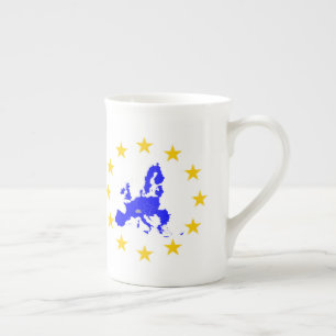 Karte der Europäischen Union mit Sternenkreis Prozellantasse