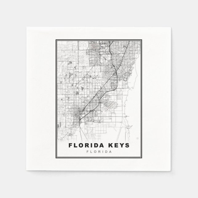 Karte der Florida Keys Serviette (Vorderseite)