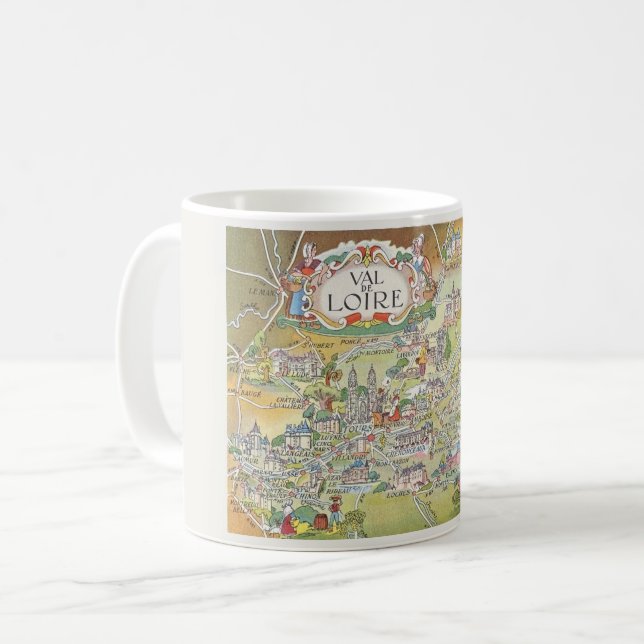 Karte der französischen Tasse Loire Valley (Vorderseite Links)