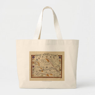 Karte der Geschichte und Romance von Wyoming Jumbo Stoffbeutel