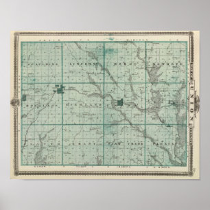 Karte der Gewerkschaft Landkreis, Staat von Iowa Poster