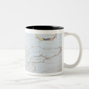 Karte der Great Lakes Zweifarbige Tasse