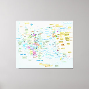 Karte der griechischen Ära mit englischen Bezeichn Leinwanddruck