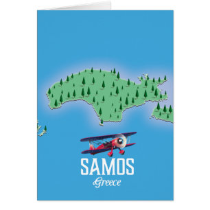 Karte der griechischen Insel Samos