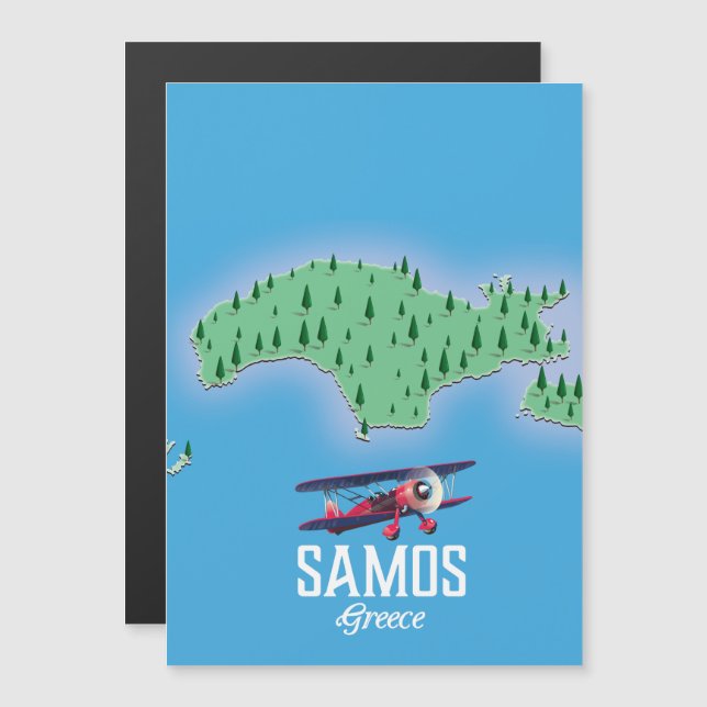 Karte der griechischen Insel Samos (Vorne/Hinten)