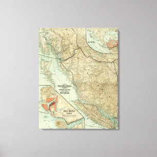 Karte der großartigen Stamm-Pazifik-Eisenbahn Leinwanddruck