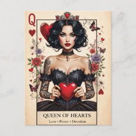 Karte der Herzkönigin Gothic Tarot Postkarte 