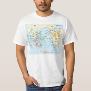 Karte der homerischen Ära Griechenland mit T-Shirt