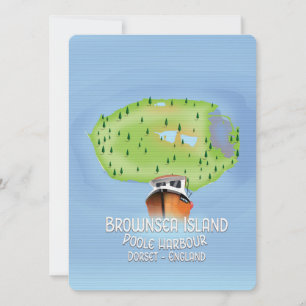 Karte der Insel Brownsea, Poole, Dorset, England.