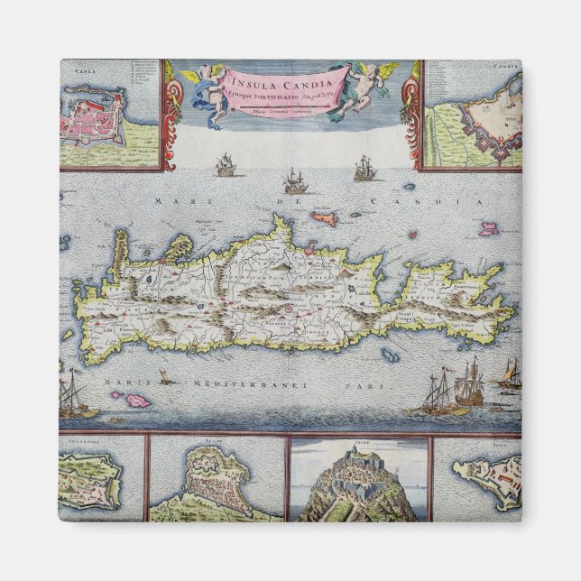 Karte der Insel Candia Magnet (Vorne)