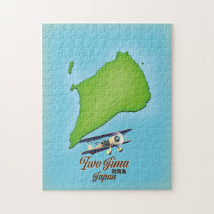 Karte der Insel Iwo Jima Japan Puzzle
