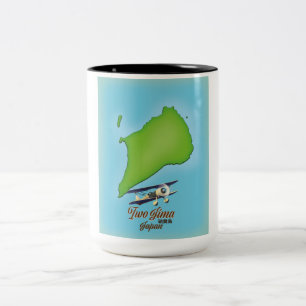 Karte der Insel Iwo Jima Japan Zweifarbige Tasse