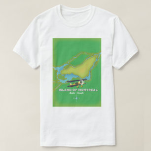 Karte der Insel Montreal Kanada T-Shirt
