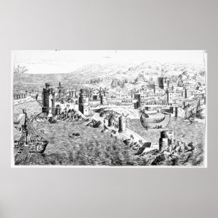 Karte der Insel Rhodos Poster