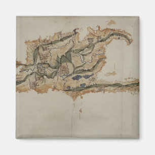 Karte der Insel Santo Domingo Magnet